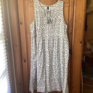 MIDI linen blend dress sleeveless pockets large